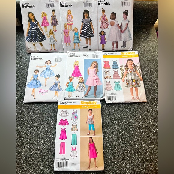 Simplicity Other - Bundle of Sewing Patterns girls size 2-6. 7 total uncut